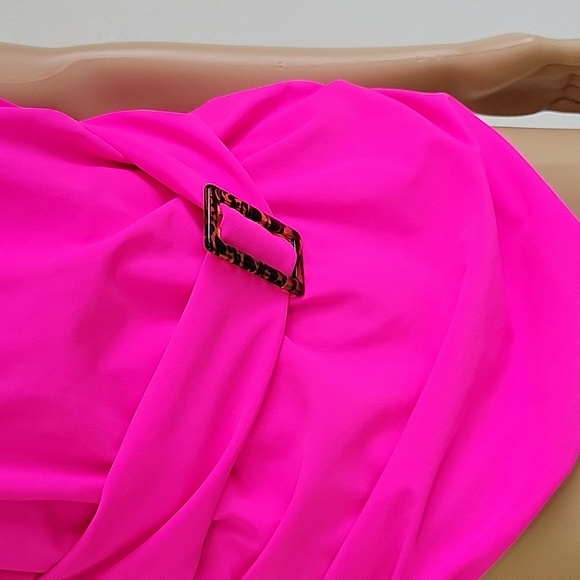 Pink Tummy Control Swimsuits with Cut Out Ruffles and Strap at Waist Size XXL - Picture 7 of 16